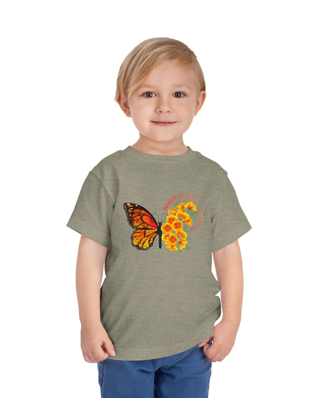 "Butterflies and Poppies Marin County, California" Toddler Short Sleeve Tee