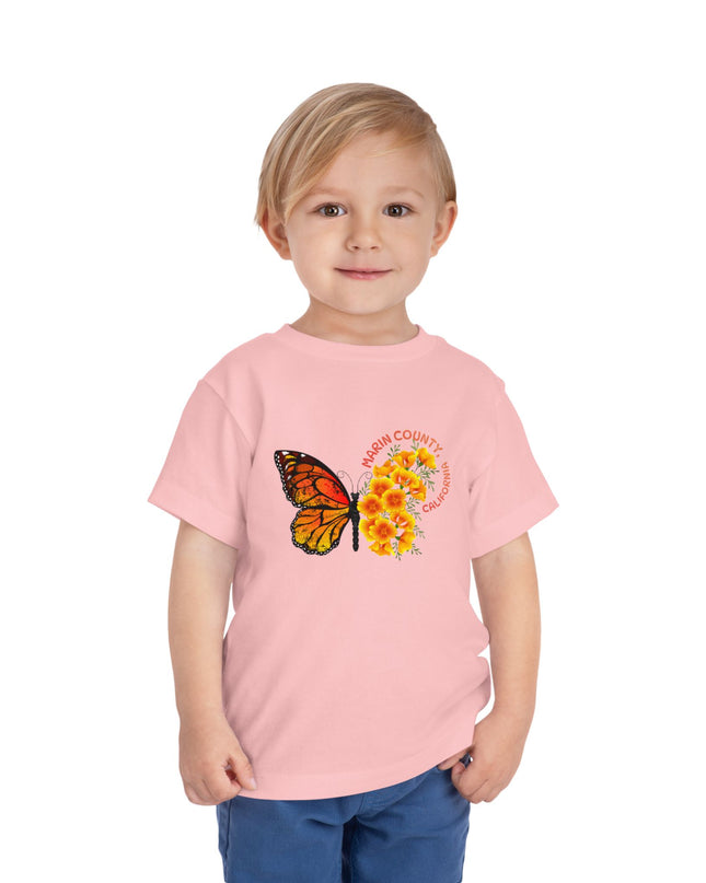 "Butterflies and Poppies Marin County, California" Toddler Short Sleeve Tee