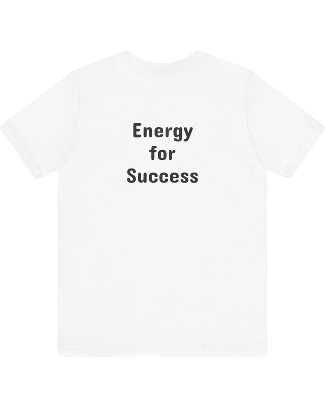 "Energy for Success" with a black and white drawing of a tree, Unisex Jersey Short Sleeve Tee