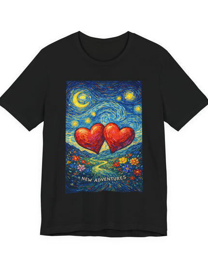 "Valentine's Day, New Adventures - Vincent Van Gogh Style" Unisex Jersey Short Sleeve Tee