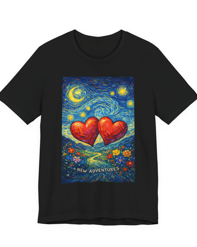 "Valentine's Day, New Adventures - Vincent Van Gogh Style" Unisex Jersey Short Sleeve Tee