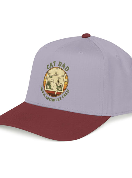"Cat Dad Indoor Adventure Crew" Mid Profile Baseball Cap
