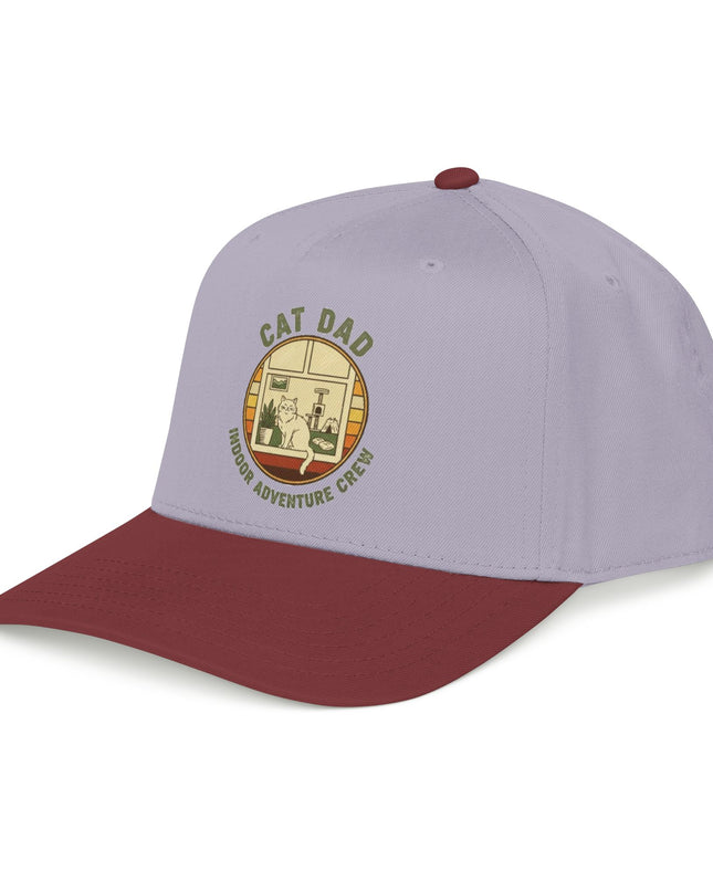 "Cat Dad Indoor Adventure Crew" Mid Profile Baseball Cap