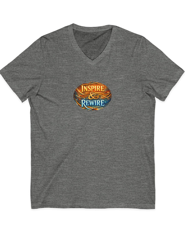 "Inspire and Rewire" Unisex Jersey Short Sleeve V-Neck Tee