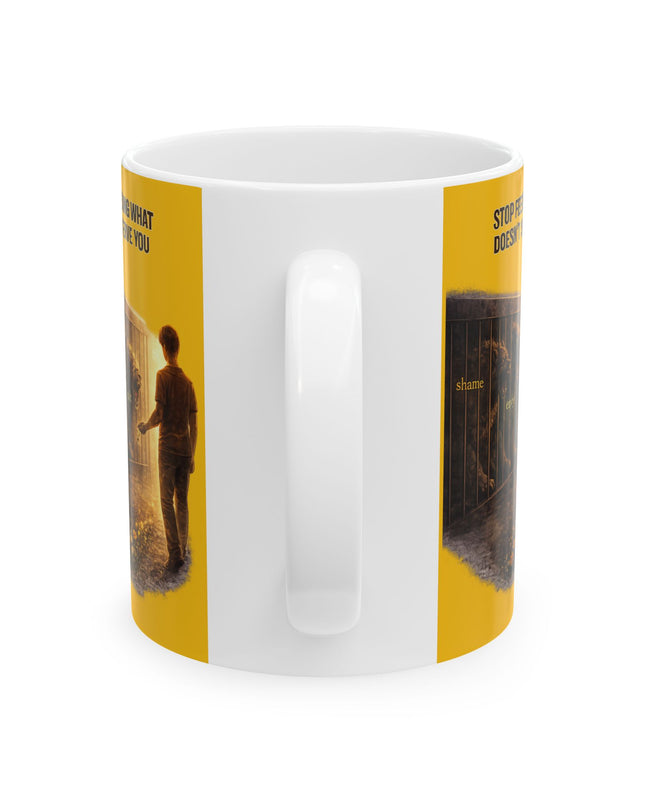 "Stop Feeding What Doesn't Serve You" Ceramic Mug, (11oz, 15oz)
