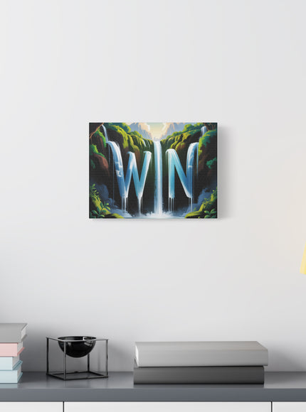 "WIN" Waterfall Matte Canvas, Stretched, 12x9