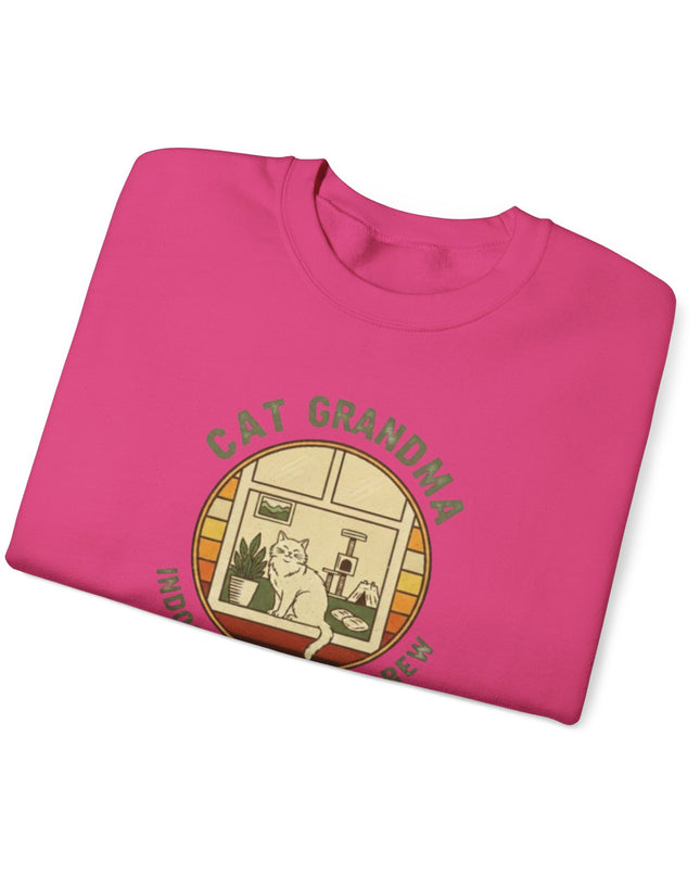 "Cat Grandma Indoor Adventure Crew" Unisex Adult Crewneck Sweatshirt