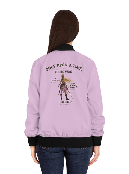 "She Saved Herself V2" Women's Bomber Jacket (AOP)