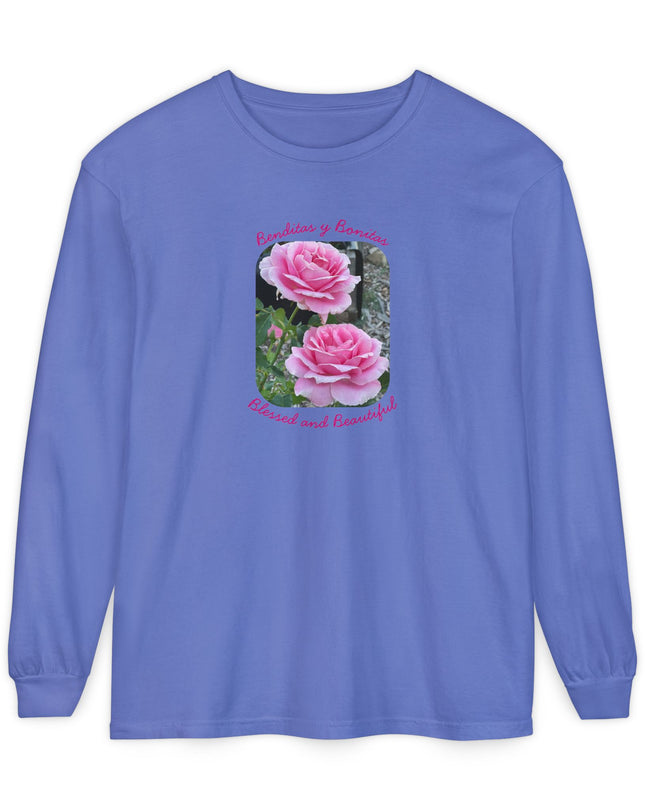 "Blessed and Beautiful" Unisex Garment-dyed Long Sleeve T-Shirt