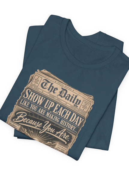 "Show Up Each Day" Unisex Jersey Short Sleeve Tee