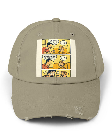 "67 is a Child's Only Answer" - Unisex Distressed Cap