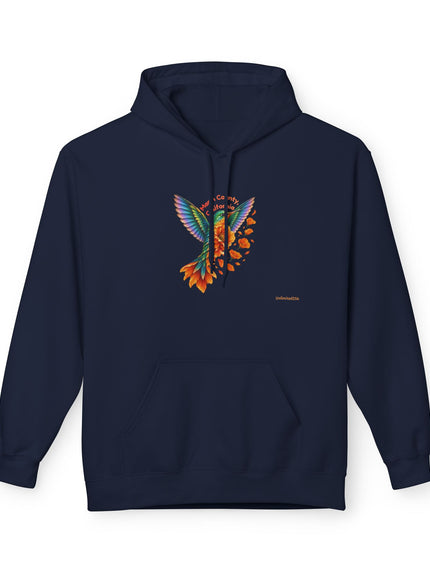 "Hummingbird and Poppies" Unisex Midweight Softstyle Fleece Hoodie