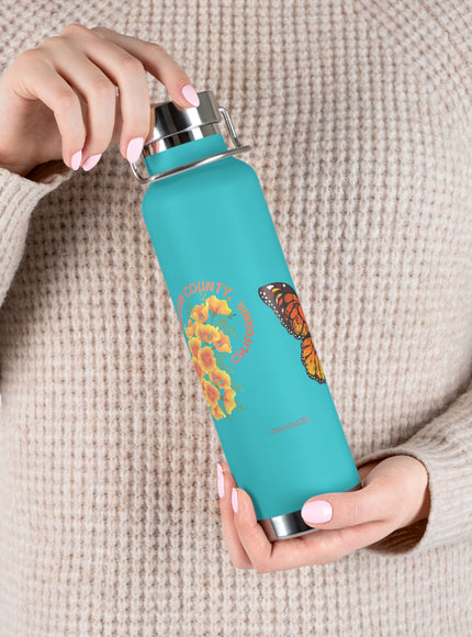 "Butterflies and Poppies Marin County, California" Copper Vacuum Insulated Bottle, 22oz