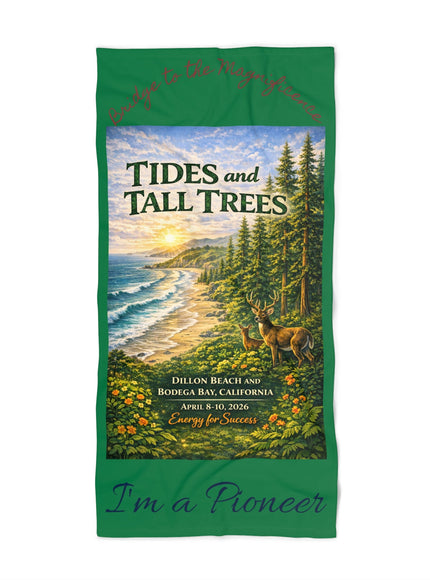 Tides and Tall Trees Beach Towel
