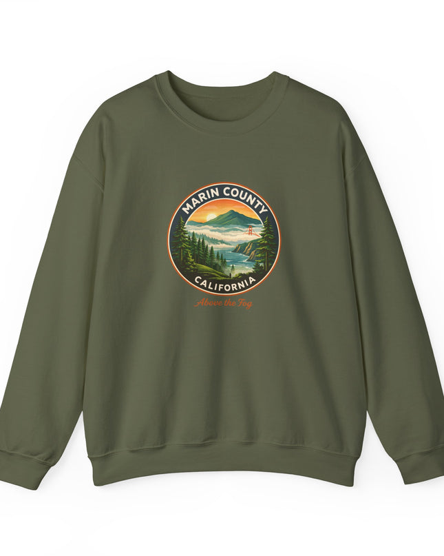 "Marin County, Above the Fog" Unisex Heavy Blend Crewneck Sweatshirt