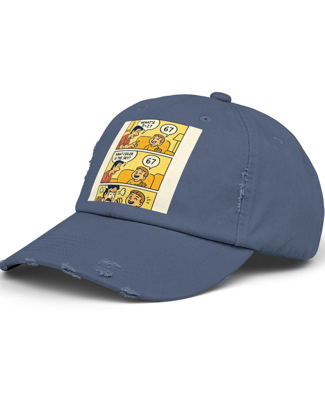 "67 is a Child's Only Answer" - Unisex Distressed Cap