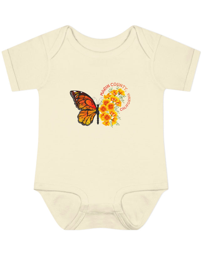 "Butterflies and Poppies Marin County, California" Infant Baby Rib Bodysuit