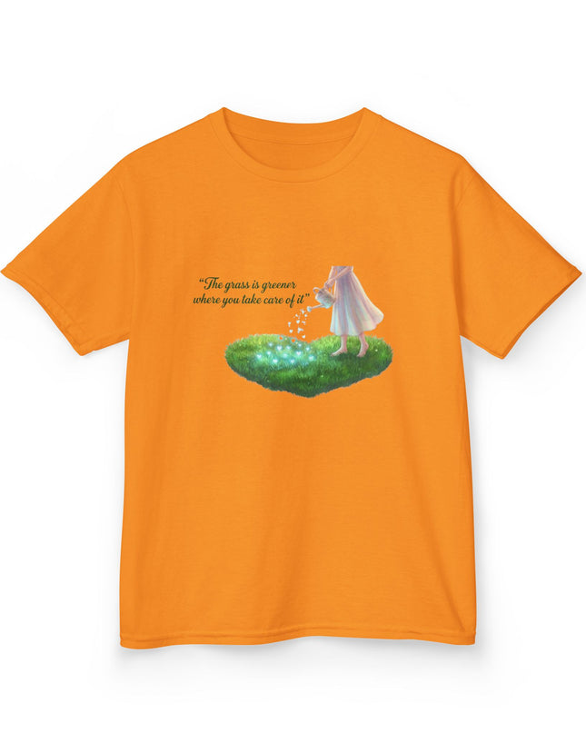 "The Grass is Greener Where You Take Care of It" Kids Heavy Cotton Tee