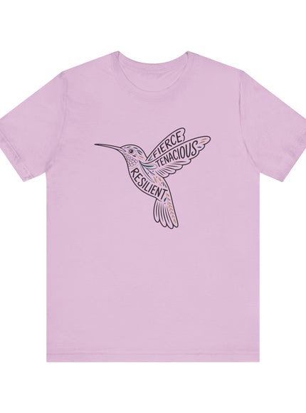 "Hummingbird with words in it" Unisex Jersey Short Sleeve Tee