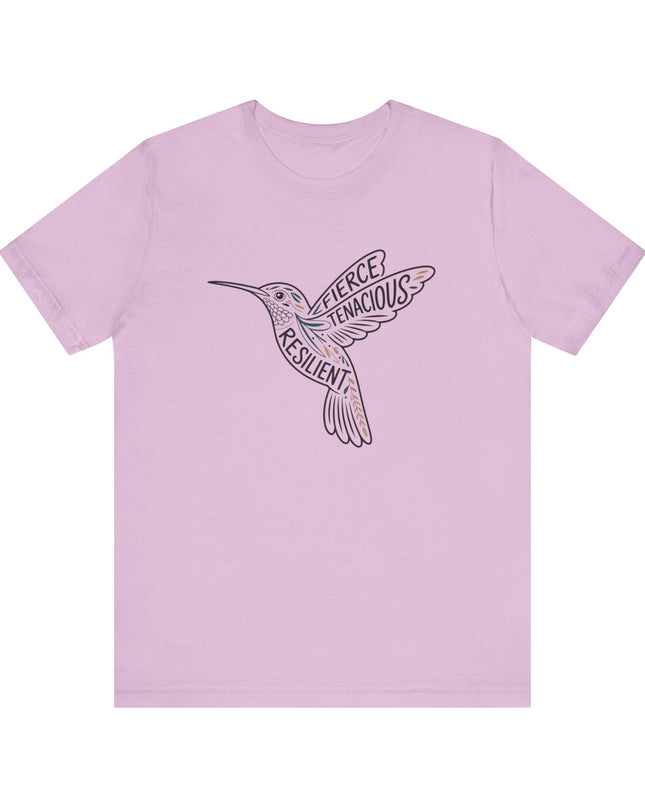 "Hummingbird with words in it" Unisex Jersey Short Sleeve Tee