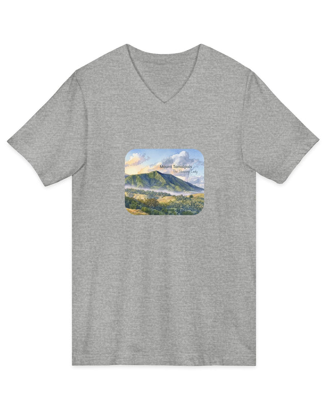 "Mount Tamalpais, the Sleeping Lady" Mount Tamalpais, the Sleeping LadyUnisex Jersey Short Sleeve V-Neck Tee