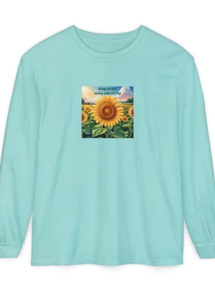 "Keep on the Sunny Side of Life" Unisex Garment-dyed Long Sleeve T-Shirt