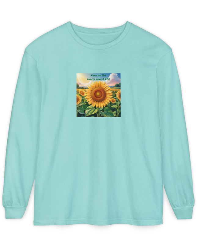 "Keep on the Sunny Side of Life" Unisex Garment-dyed Long Sleeve T-Shirt
