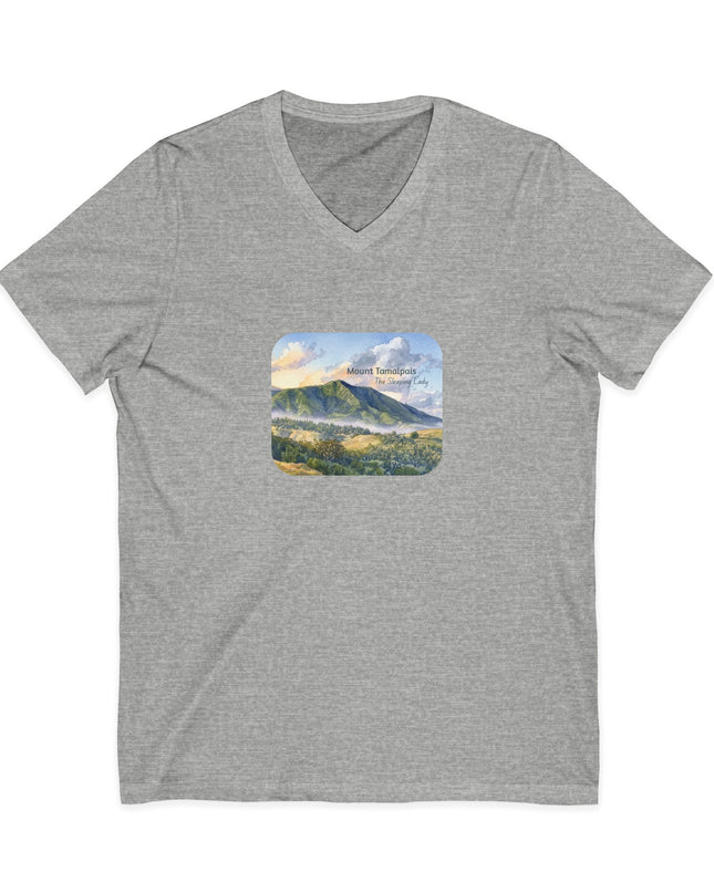 "Mount Tamalpais, the Sleeping Lady" Mount Tamalpais, the Sleeping LadyUnisex Jersey Short Sleeve V-Neck Tee