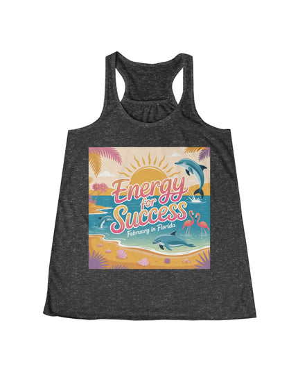 "February in Florida, Energy for Success" Women's Flowy Racerback Tank