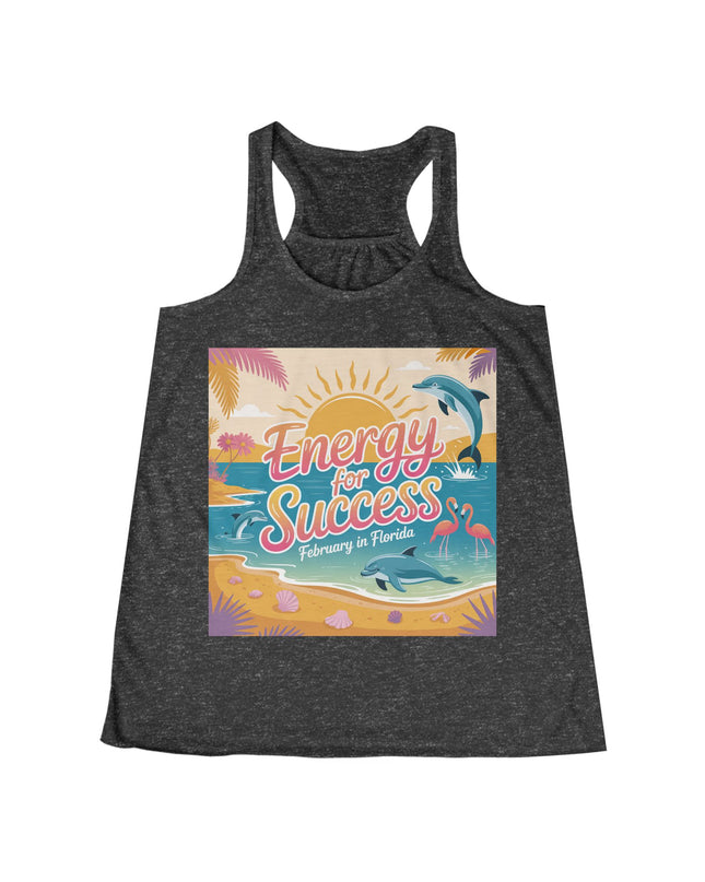 "February in Florida, Energy for Success" Women's Flowy Racerback Tank