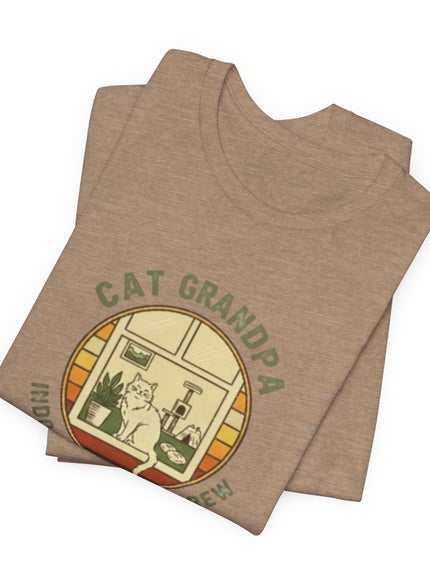 "Cat Grandpa Indoor Adventure Crew" Unisex Jersey Short Sleeve Tee