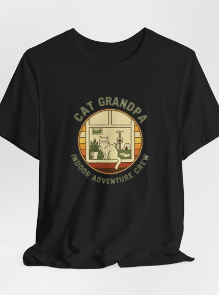 "Cat Grandpa Indoor Adventure Crew" Unisex Jersey Short Sleeve Tee