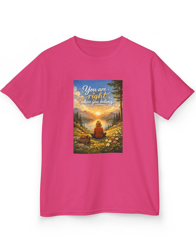 "You Are Right Where You Belong" Kids Heavy Cotton Tee