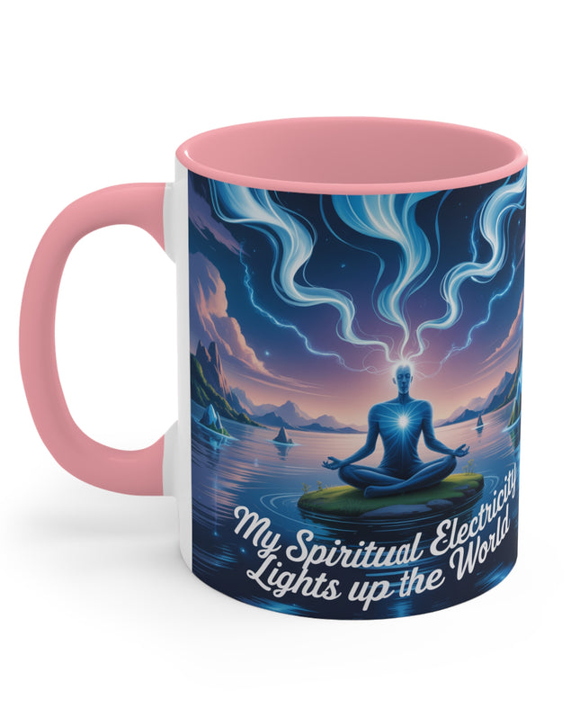 "My Spiritual Electricity Lights Up the World" Accent Mug