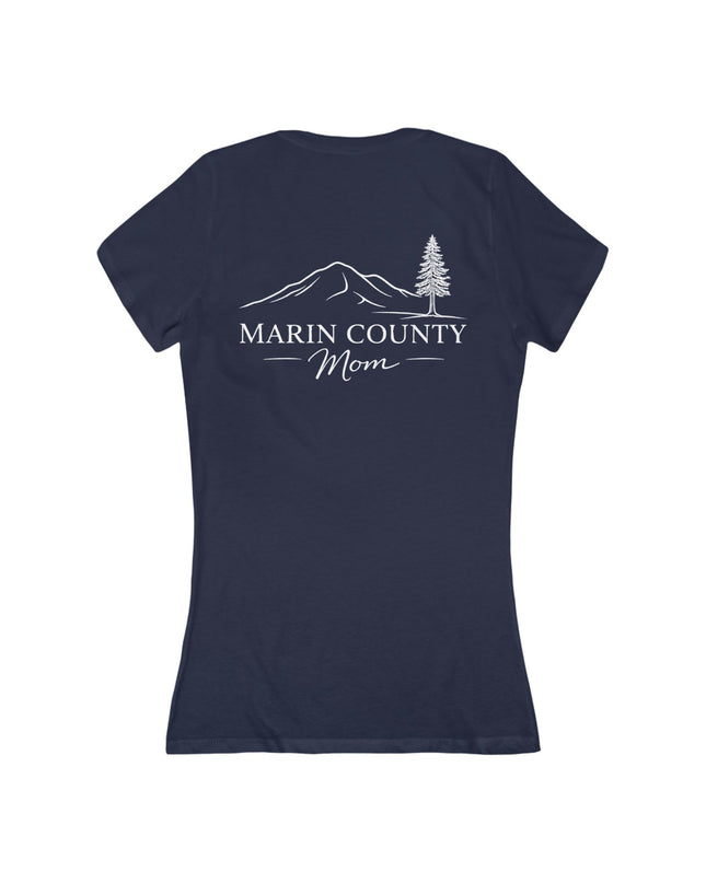 "Marin County Mom" Women's Jersey Short Sleeve Deep V-Neck Tee
