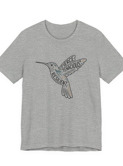 "Hummingbird with words in it" Unisex Jersey Short Sleeve Tee