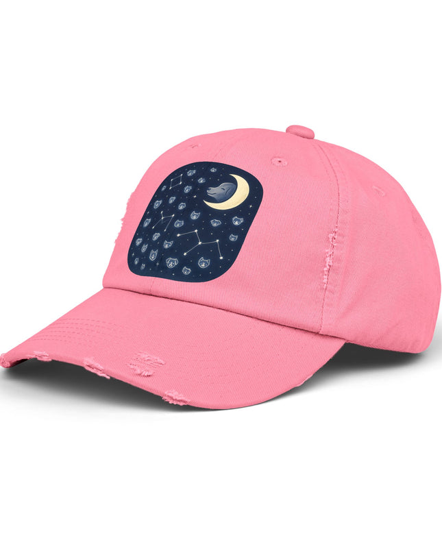 "Dog in the constellations" Unisex Distressed Cap