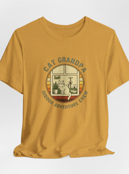 "Cat Grandpa Indoor Adventure Crew" Unisex Jersey Short Sleeve Tee
