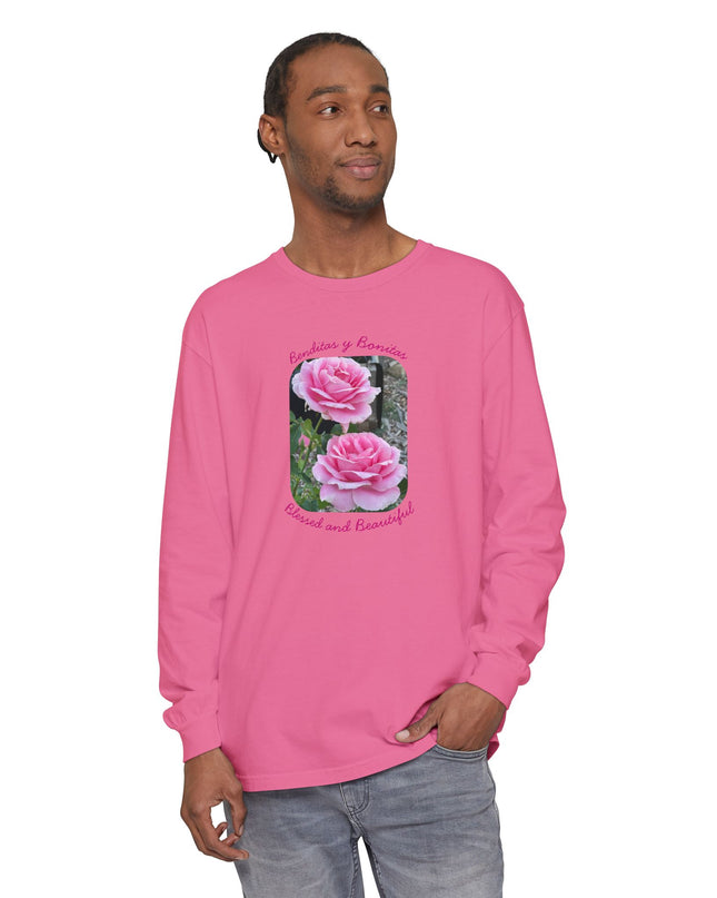 "Blessed and Beautiful" Unisex Garment-dyed Long Sleeve T-Shirt