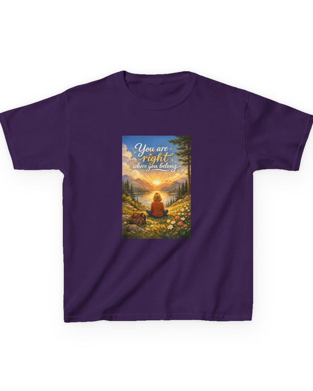 "You Are Right Where You Belong" Kids Heavy Cotton Tee