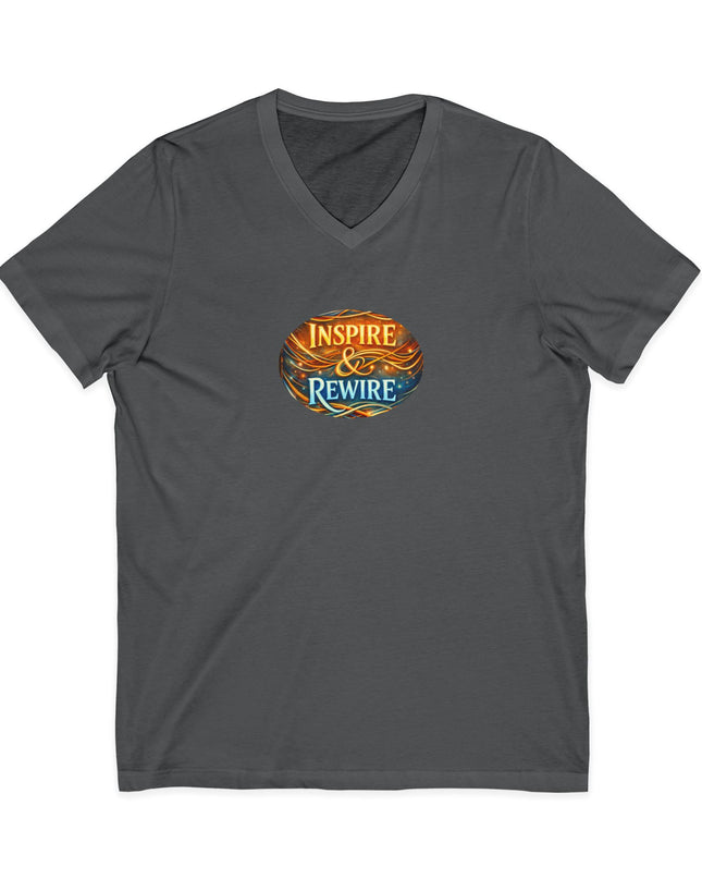 "Inspire and Rewire" Unisex Jersey Short Sleeve V-Neck Tee