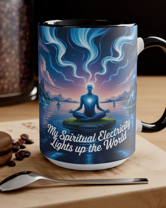 "My Spiritual Electricity Lights Up the World" Accent Mug