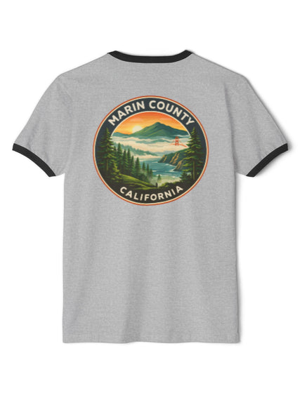 "Marin County - Above the Fog - No Text" (2-sided) Unisex Cotton Ringer T-Shirt