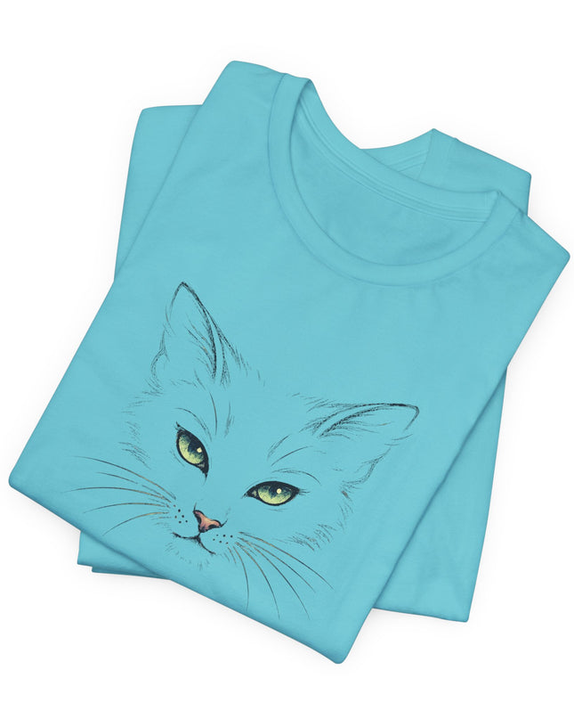 "Cat Face Sketch" Unisex Jersey Short Sleeve Tee