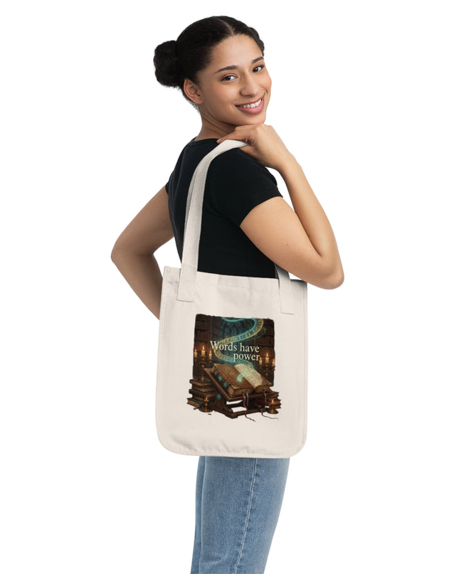 "Words Have Power" Organic Canvas Tote Bag