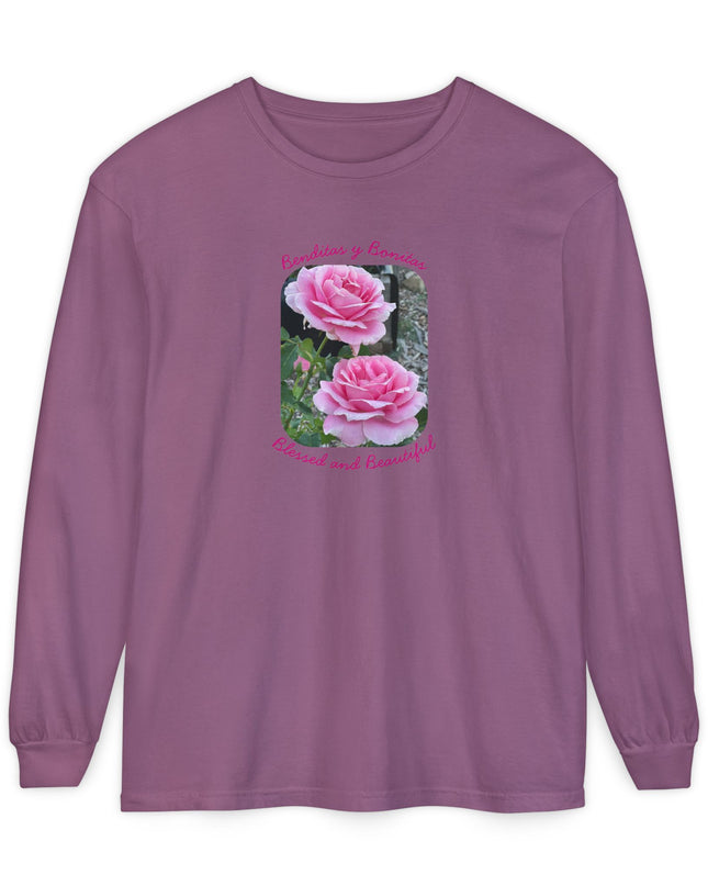 "Blessed and Beautiful" Unisex Garment-dyed Long Sleeve T-Shirt