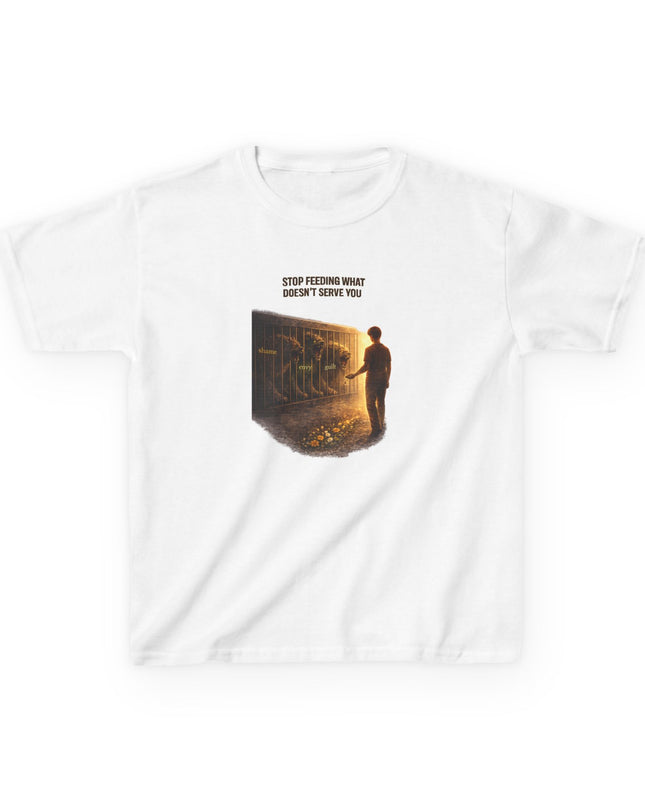 "Stop Feeding What Doesn't Serve You" Kids Heavy Cotton Tee