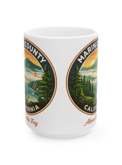 "Marin County, Above the Fog" Ceramic Mug, (11oz, 15oz)