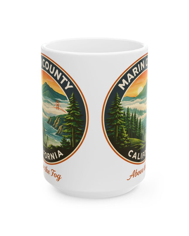 "Marin County, Above the Fog" Ceramic Mug, (11oz, 15oz)