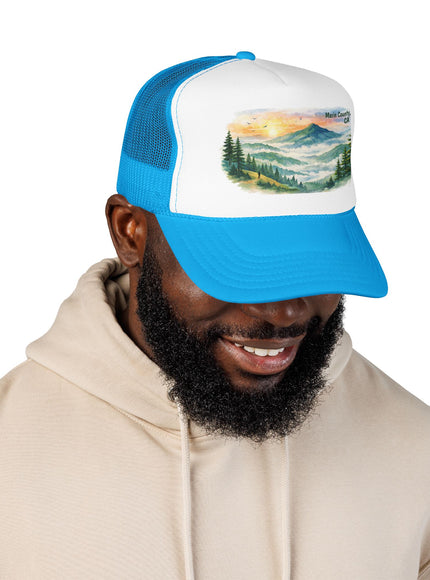 "Marin County, Where the Hills Meet the Sky" Foam Trucker Hat